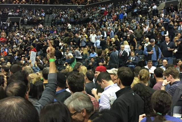 Christie, bottom right, being flipped off at the Springsteen show at Barclays Center back in April